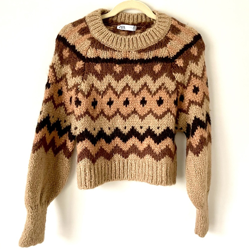 Zara ski sweater wool blend